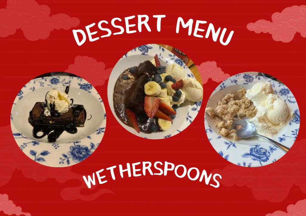 Wetherspoons desserts menu