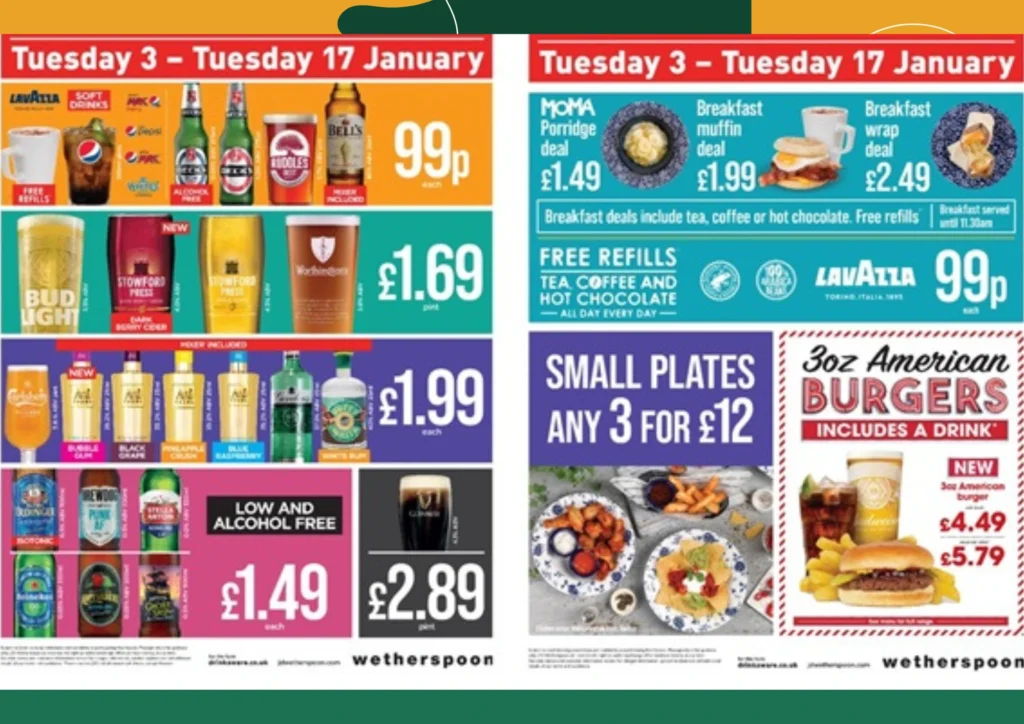 wetherspoons drinks menu